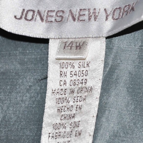 Jones New York Gray & Silver Silk Sleeveless Summer Top Size 14W - Picture 6 of 6